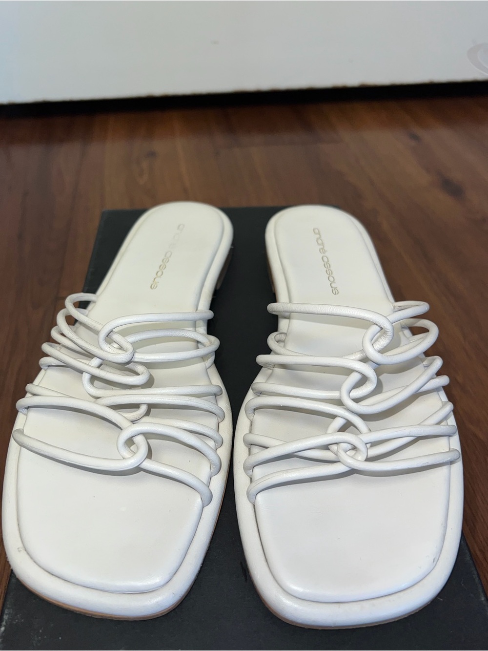 White Strappy Slide Sandals - Women